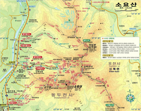 소요산-등산로가-지도에-그려져-있다.