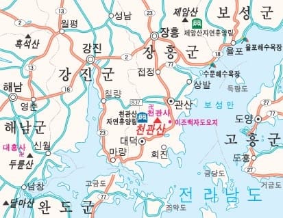 강진군과-장흥군-일대-지도가-보여지고-있다.